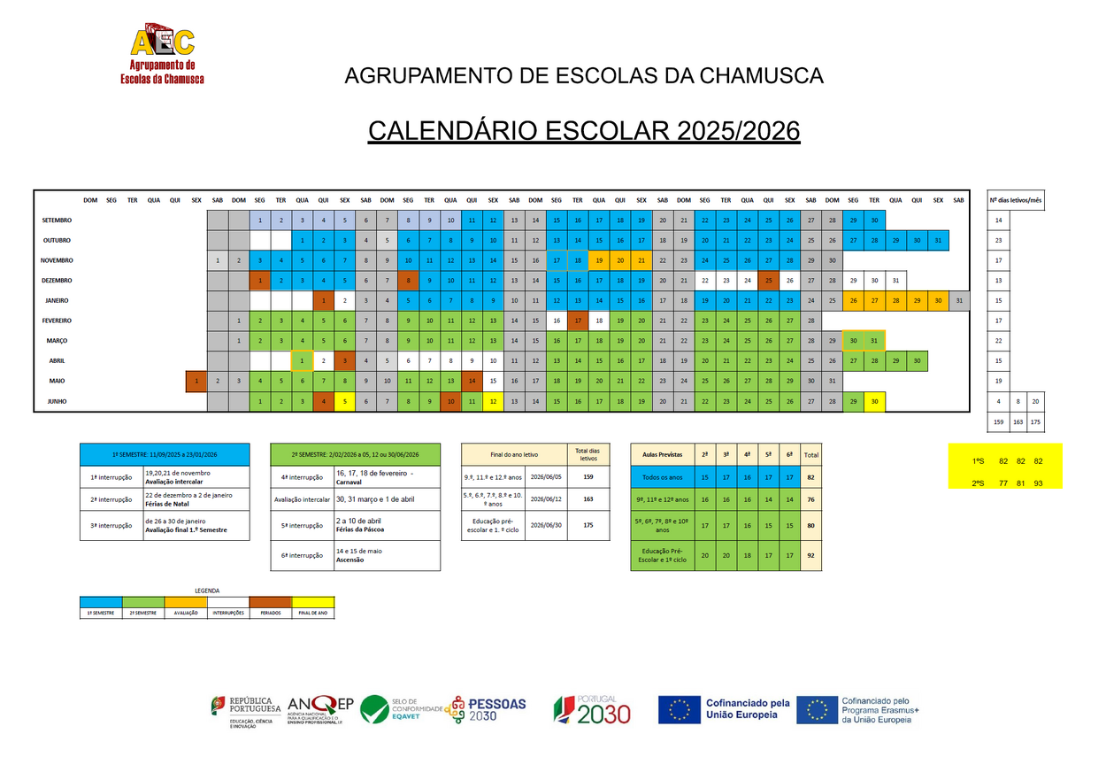 calend&aacute;rio escolar